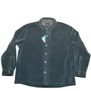 Copper & Oak Men's Shirt Jacket Dark Blue Corduroy Stretch Fabric Size XL NWT